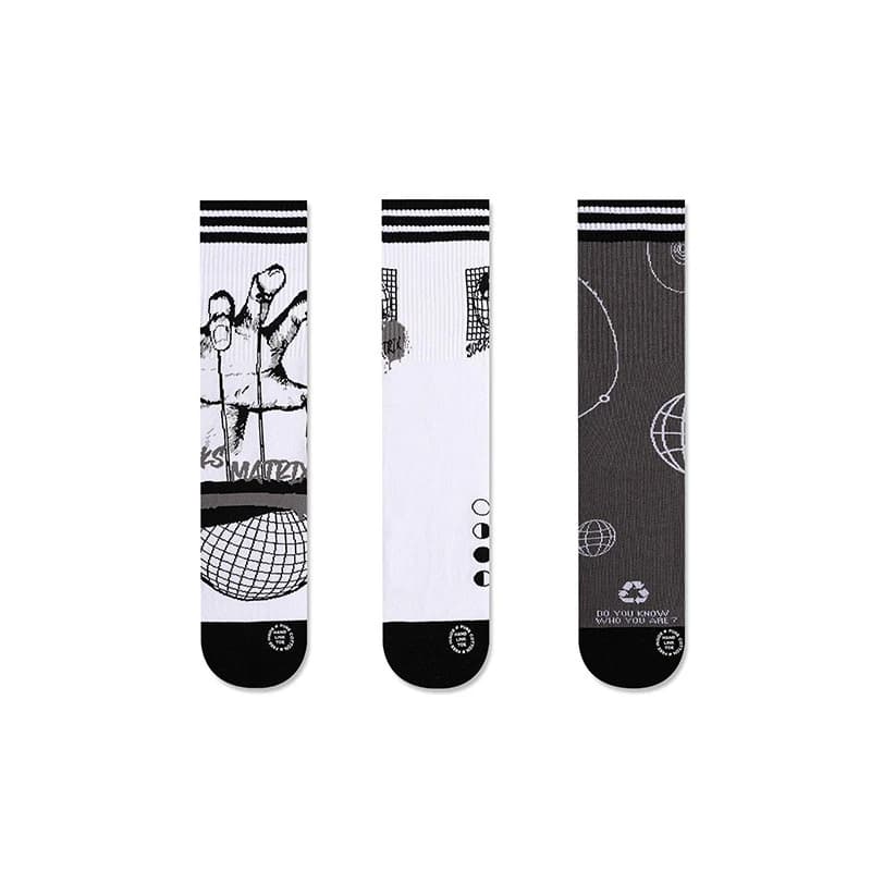 【Hand of God】 3 paires/lot chaussettes pour hommes chaussettes en coton polyvalentes à la mode chaus