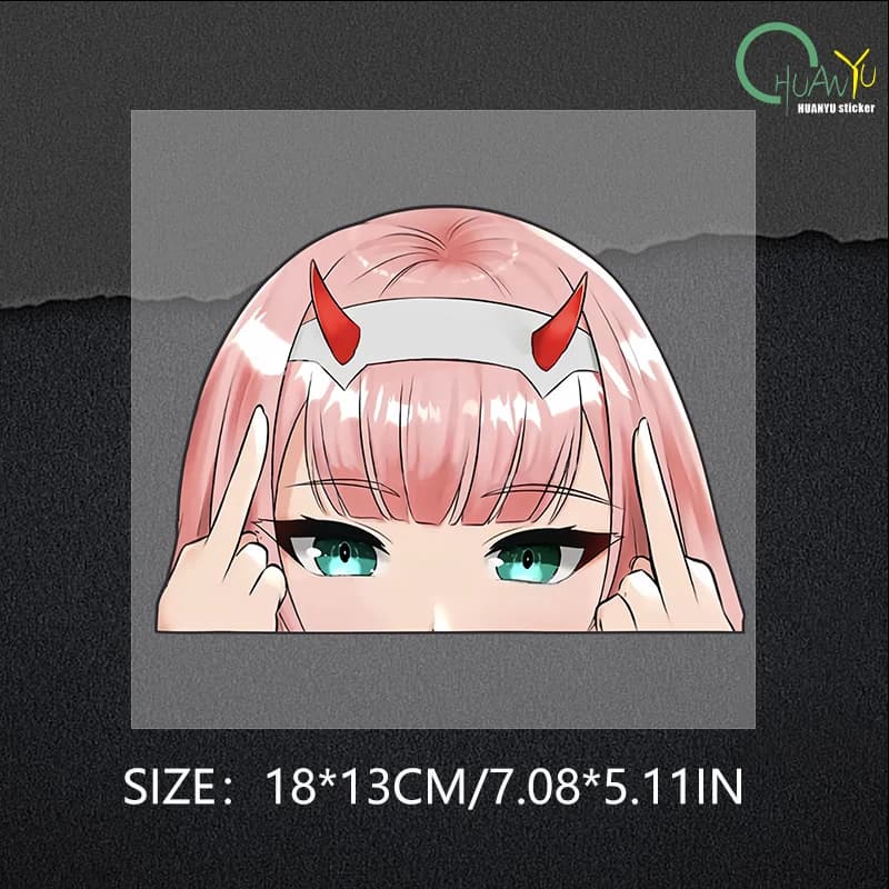 Kasi-Autocollant de voiture de dessin animé japonais personnalisé, autocollant de moulage de pare-ch