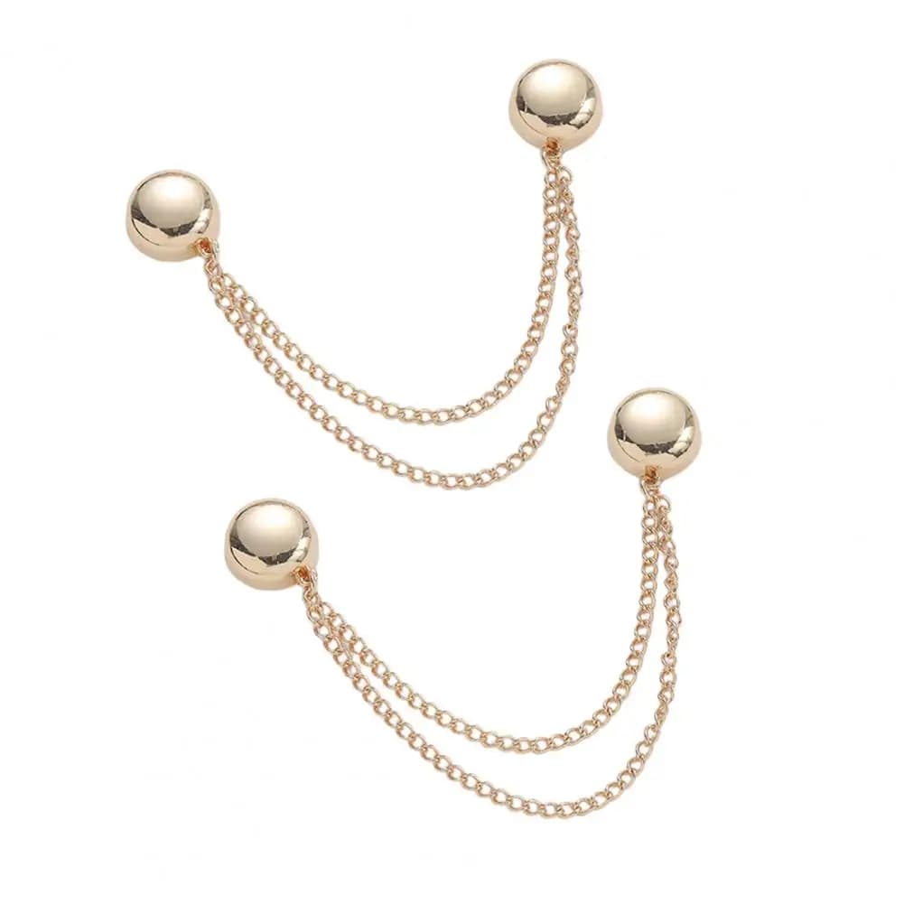 Clip magnétique multifonction pour vêtements, 2 pièces, avec chaîne, boutons métalliques, pour vêtem