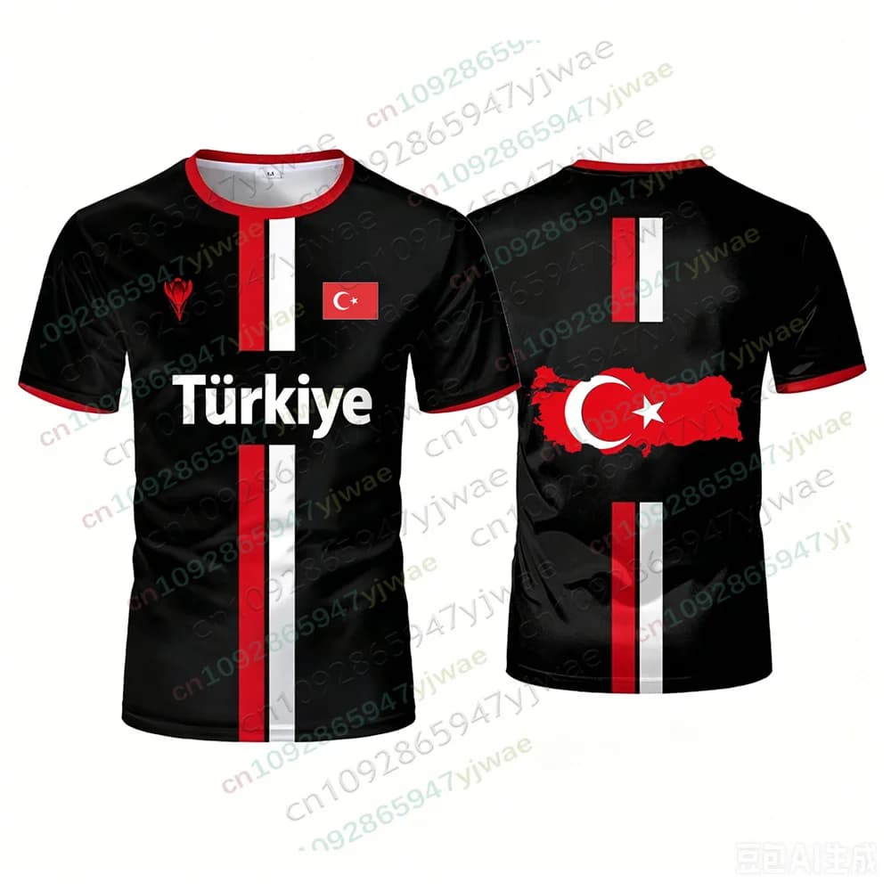 Maillot de football de Turquie respirant et à séchage rapide, T-shirt de sport à manches courtes, dr