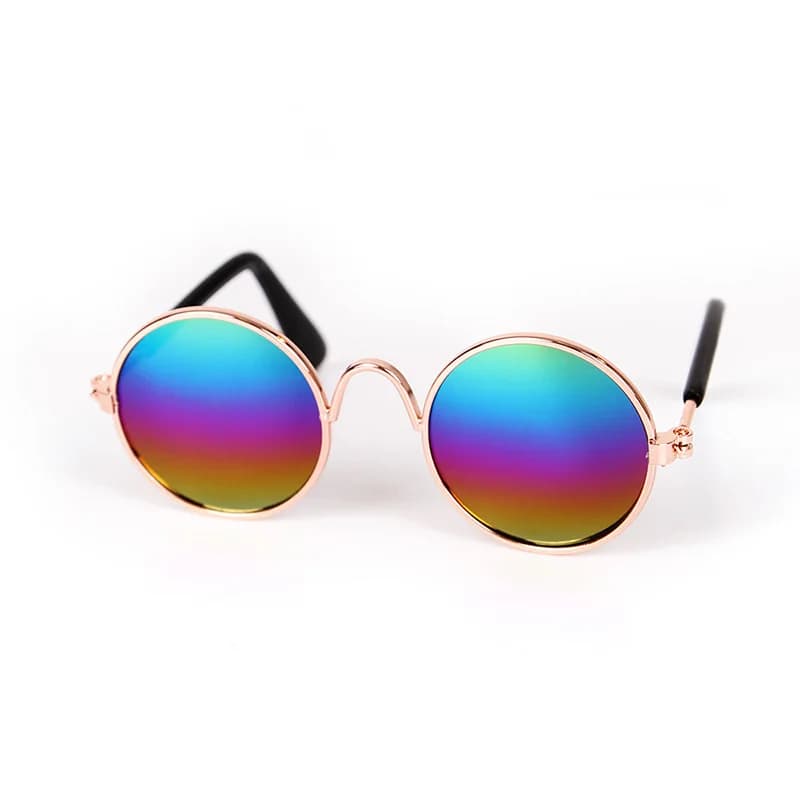 Jolies lunettes de soleil rondes Vintage pour chat, lunettes réfléchissantes pour petit chien, chat,