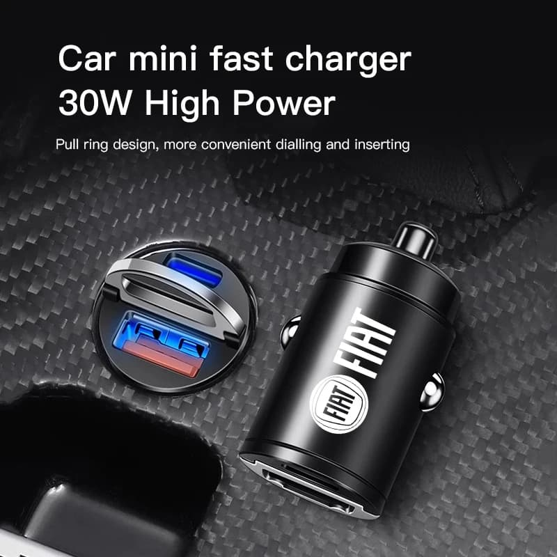 Chargeur rapide de voiture, Ports USB type-c, adaptateur d'alimentation, accessoire pour FIAT Abarth