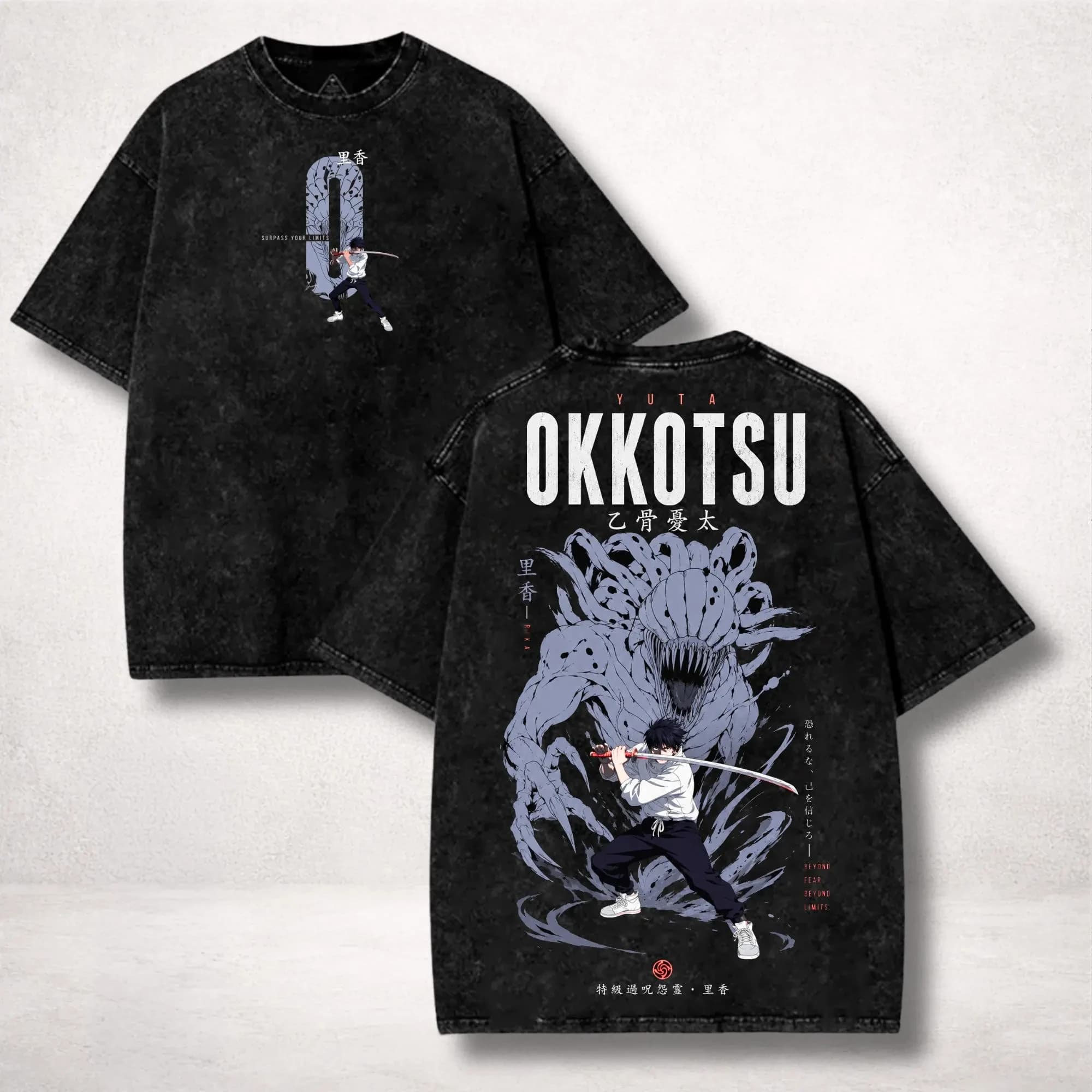 T-shirt Anime Jujutsu Kaisen Yuji Itadori Okkotsu Yuta Rika – Impression graphique premium avant et