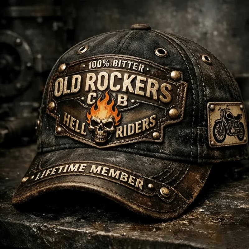 Casquette de baseball vintage Hell Riders Motorcycle imprimée en 3D