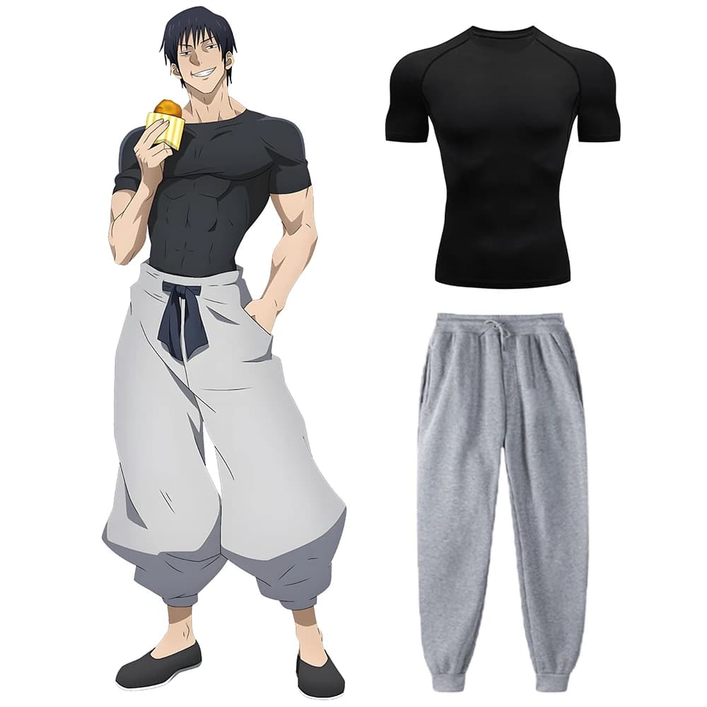 Ensemble de chemise de compression Anime Jujutsu Kaimmense Toji pour hommes, t-shirt à séchage rapid