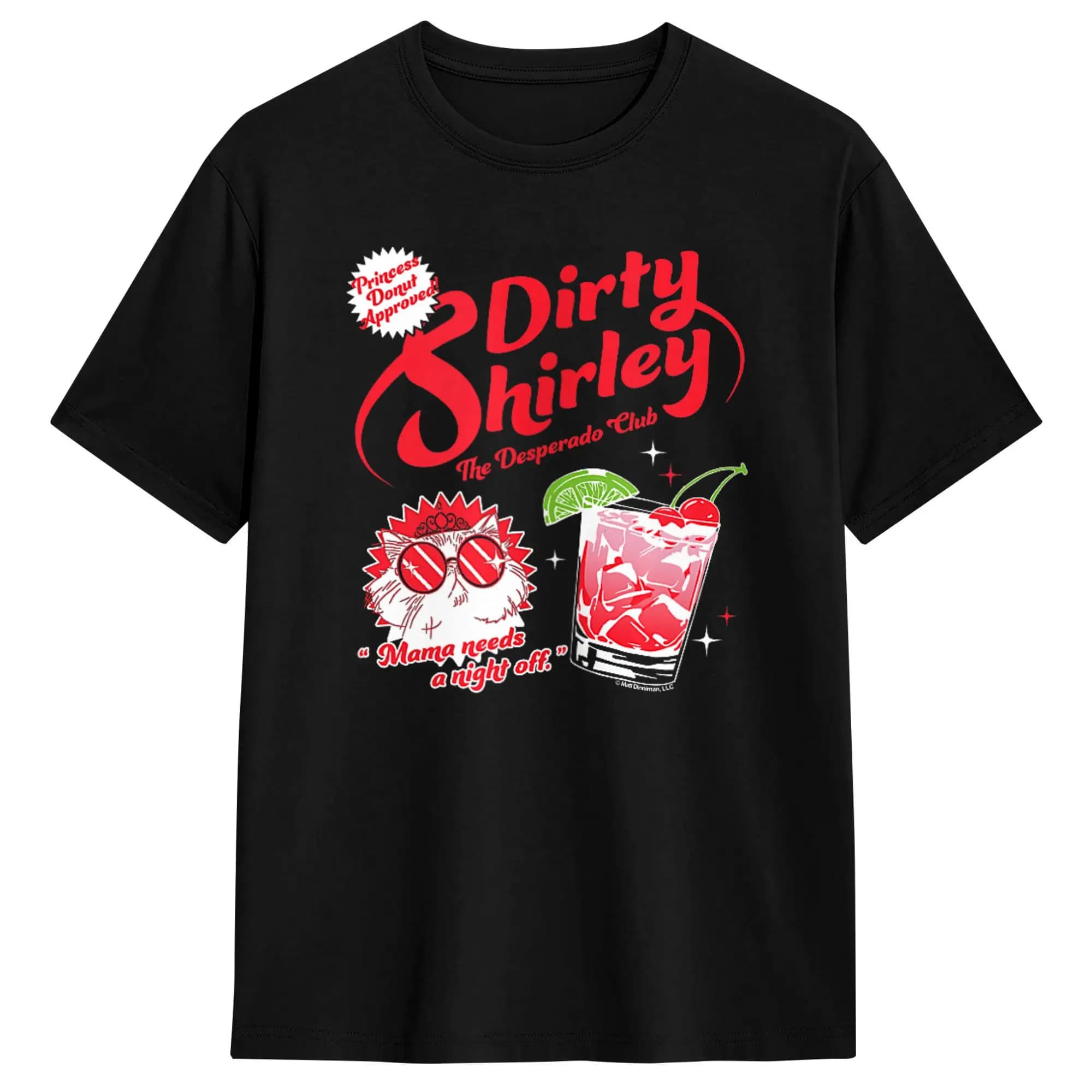DCC Dirty Shirley Desperado Club Ad with Princess Donut T-shirt en coton pour hommes, t-shirts vinta