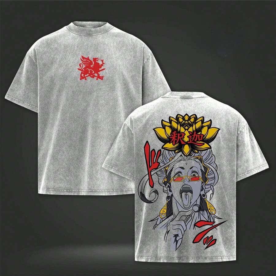 Buddha Record Of Ragnarok Anime Clothing T-shirts en coton pour hommes et femmes, T-shirt à manches