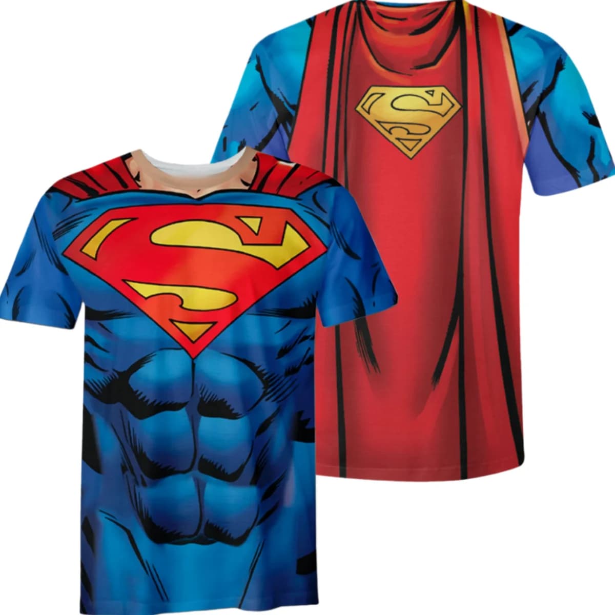 Nouveau T-shirt d'été DC Superman Muscle Battle Dress entièrement imprimé avec des motifs tendance i