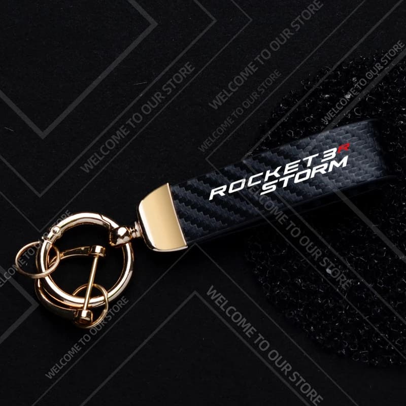 Porte-clés de moto pour Triumph Rocket 3 GT R Storm, 1 pièce, ornements en métal et Fiber de carbone