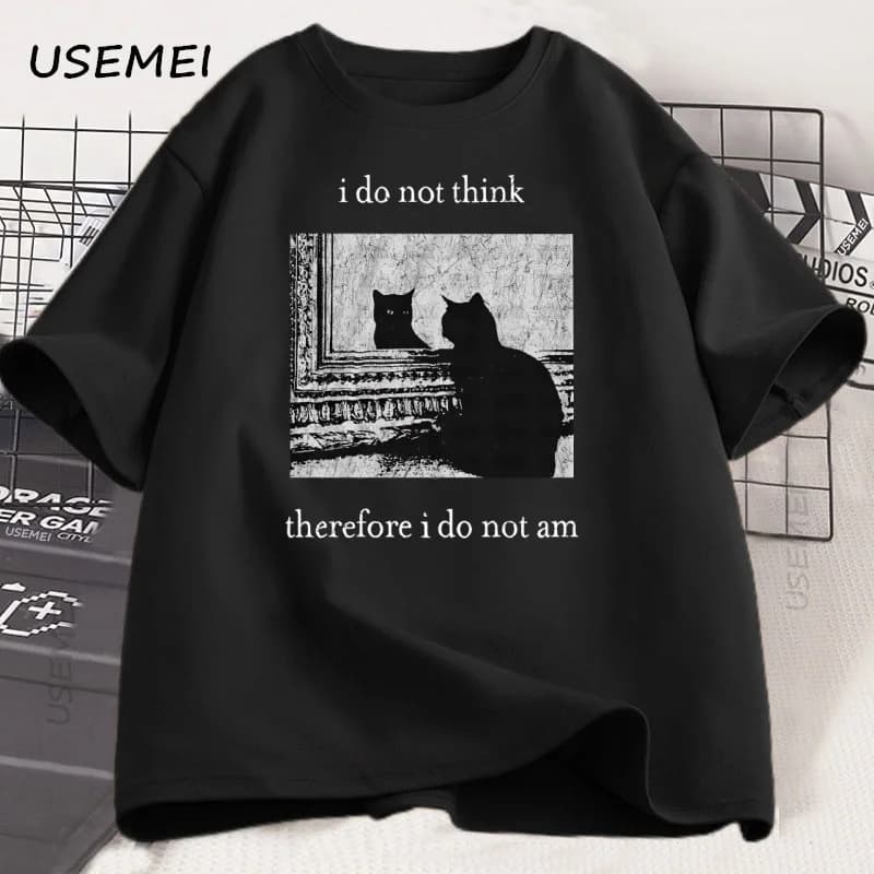 Je ne pense pas là, je ne suis pas T-shirt chat drôle T-shirt Vintage années 90 Witchy Goth Punk T-s