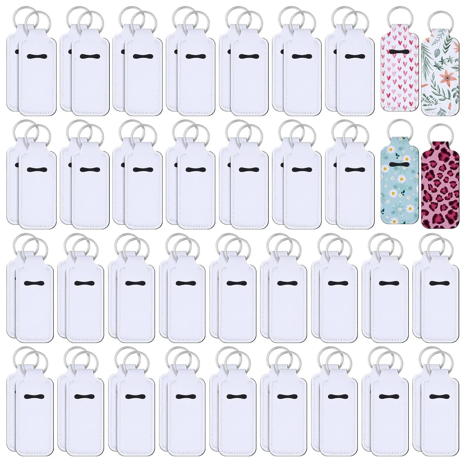 Porte-clés à sublimation, rouge à lèvres vierge, baume Jules, étuis de protection en néoprène, ornem