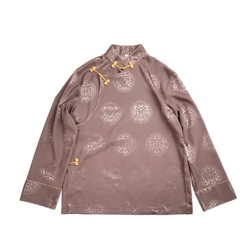 Vêtements traditionnels tibétains chinois pour hommes, chemise Kangba à bords noirs et bruns, haut d