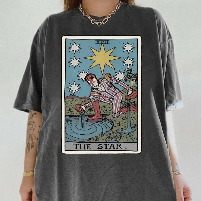 Chemise The StarMan Tarot Card, chemise David Bowie, chemise Tarot vintage, chemise de concert, t-sh