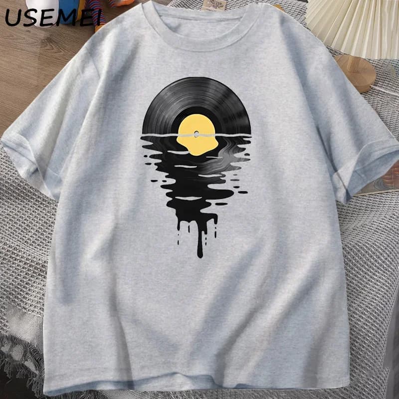 T-shirt Vinyle Cool Coucher de Soleil Vintage pour Amateurs de Musique, DJ, Professeurs de Musique –
