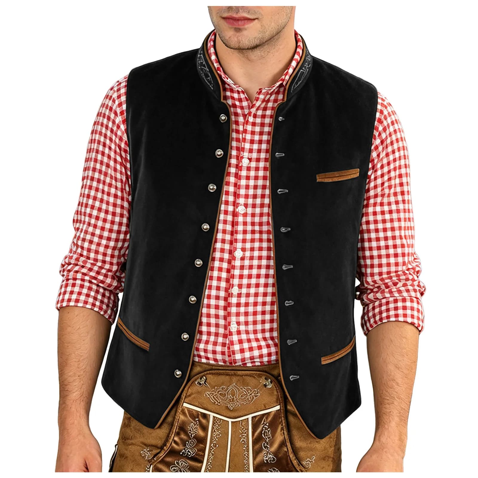 Gilet en velours médiéval pour homme, gilet à boutonnage simple, veste blazer classique pour Hallowe
