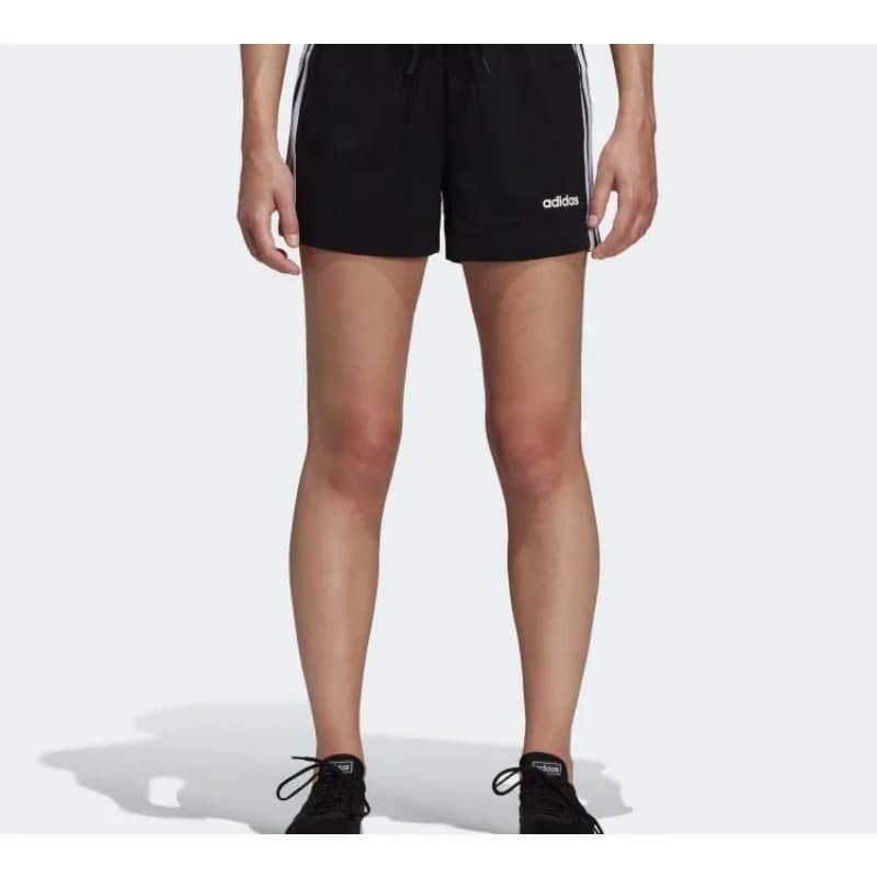 adidas Short décontracté noir à 3 bandes pour femme, short de sport d'été classique avec cordon de s