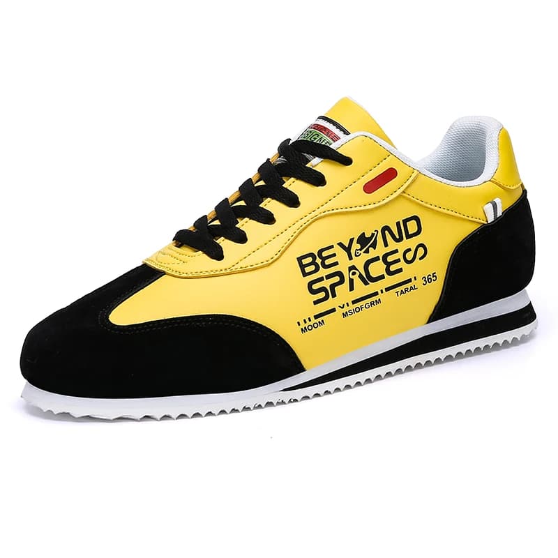 Baskets classiques de créateur pour hommes, baskets décontractées jaunes à coupe basse, chaussures d