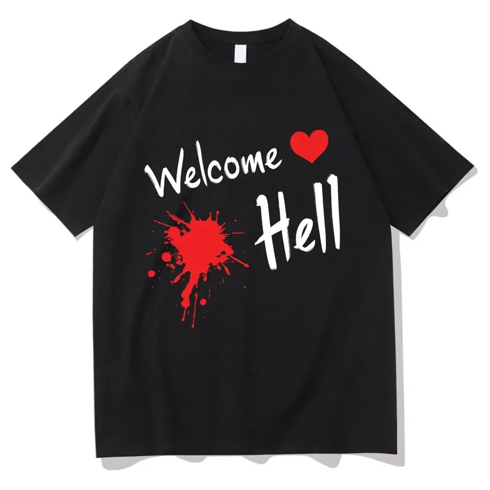 T-shirt Anime TouHou Project Welcome Hell 2026, vêtements pour femmes, vêtements Harajuku, hauts d'é