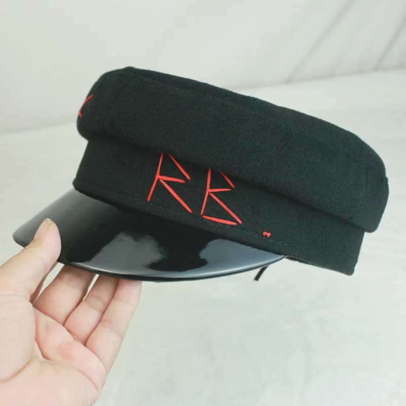 Casquette militaire Design de luxe pour femmes, chapeau de journal de marque avec lettres pour dames