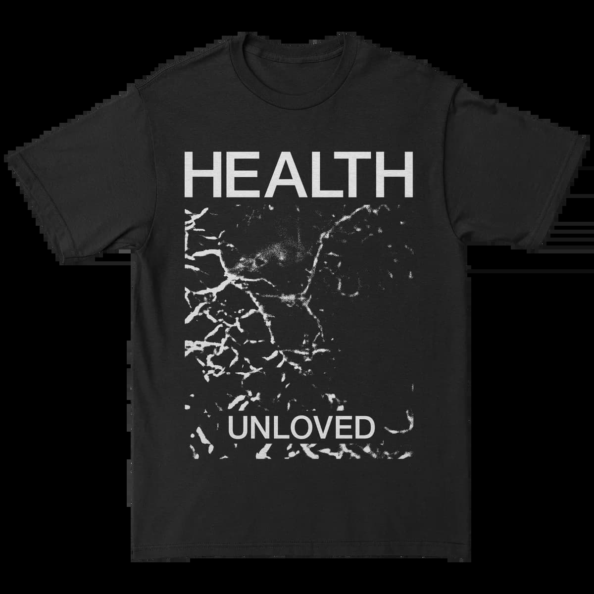 HEALTH "UNLOVED" T-shirt noir en coton pour homme, esthétique