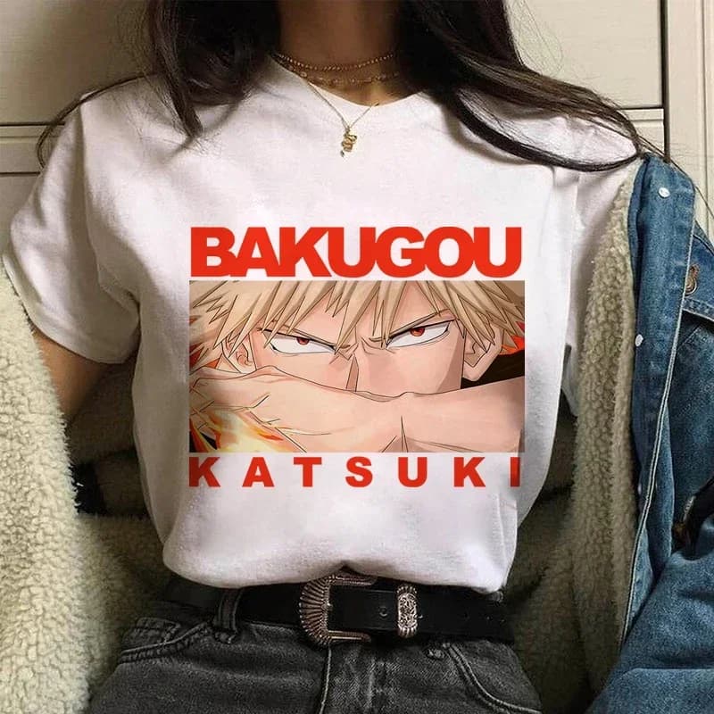 Katsuki Bakugo femmes Anime t-shirt bandes dessinées japonais graphique imprimé dessin animé haut su