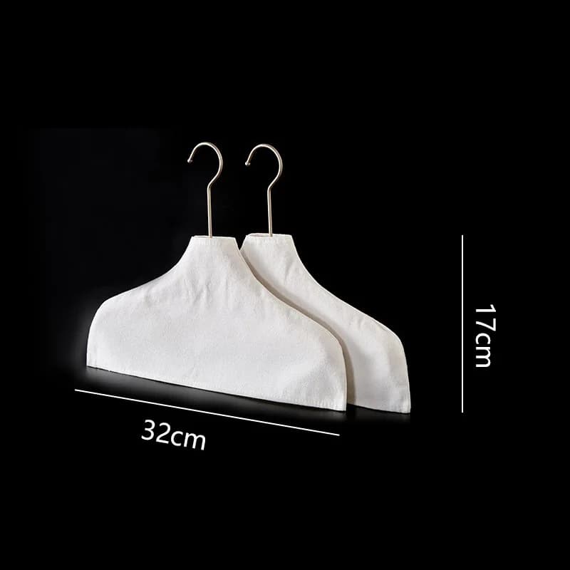 Housses de cintres antidérapantes en coton et lin, anti-poussière, sans épaules, sans coutures, poly
