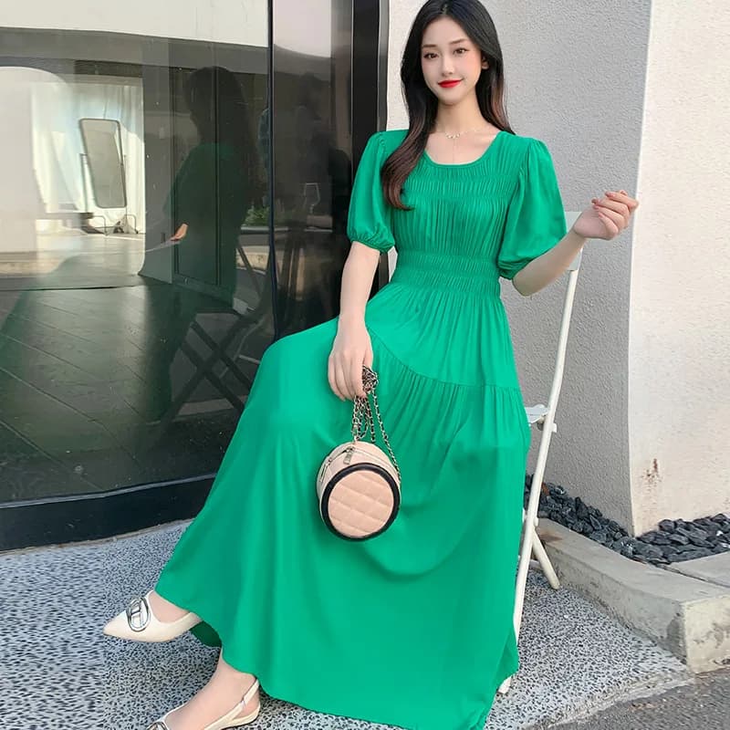 Nouvelles robes maxi d'été pour femmes, style vintage français, imprimé floral, robe décontractée am