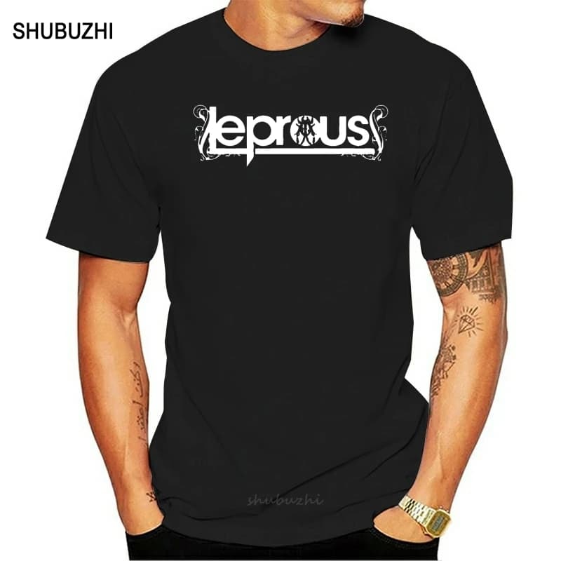 Lepromus – T-Shirt homme en coton, taille européenne, noir et blanc, avec Logo, cadeau