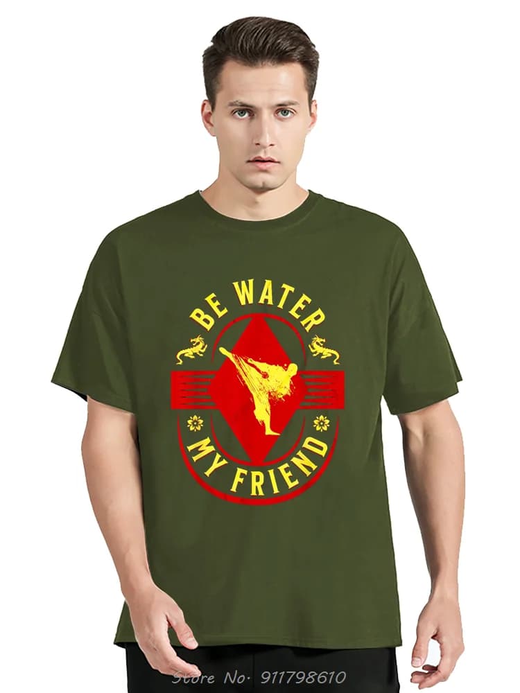 T-Shirt à Manches Courtes pour Homme, Vêtement Esthétique en Coton, Be Water My Friend