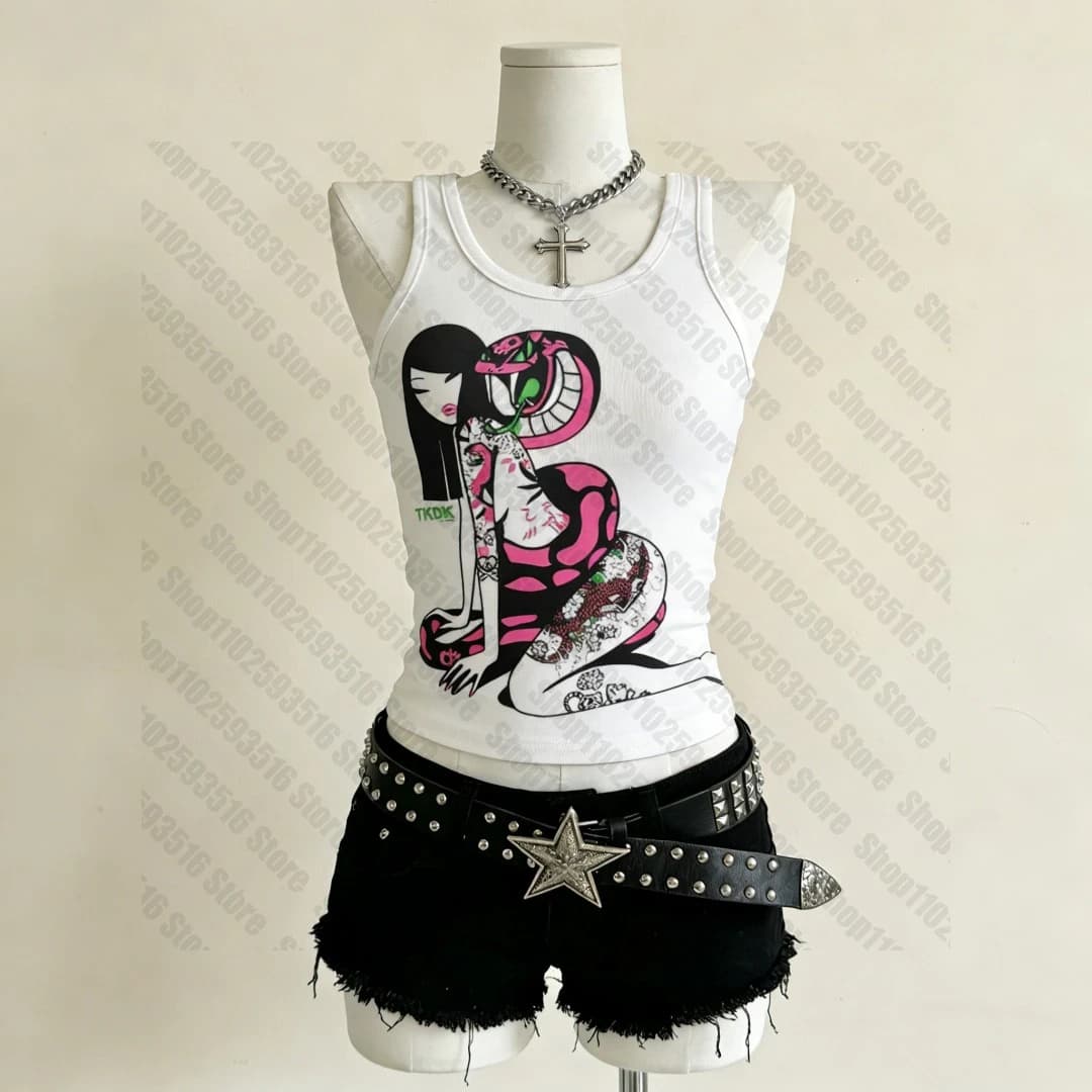 Vêtements pour femmes, vêtements grunge, tops Y2K, top sexy, blouses esthétiques pour femmes, crop t