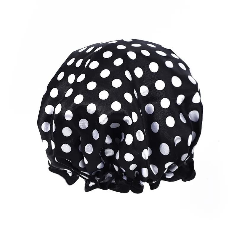 Bonnet de douche étanche imprimé léopard, Double couche élastique, couverture de cheveux, Point ondu
