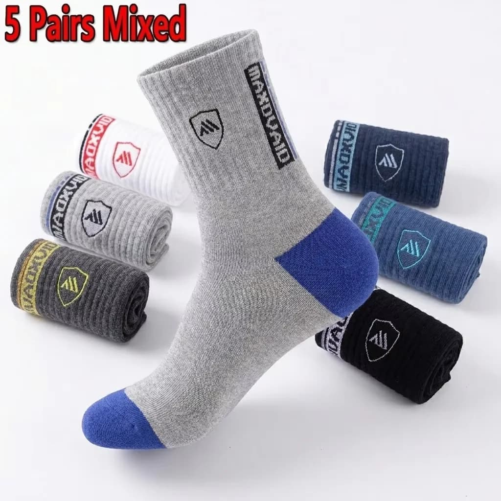 5 paires de chaussettes de sport respirantes en fibre de bambou pour hommes, anti-odeur, absorbant l