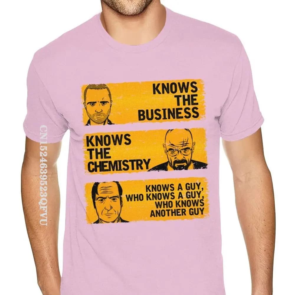 T-Shirt rouge pour hommes, Style Punk, Kawaii, Breaking Bad, graphique anglais