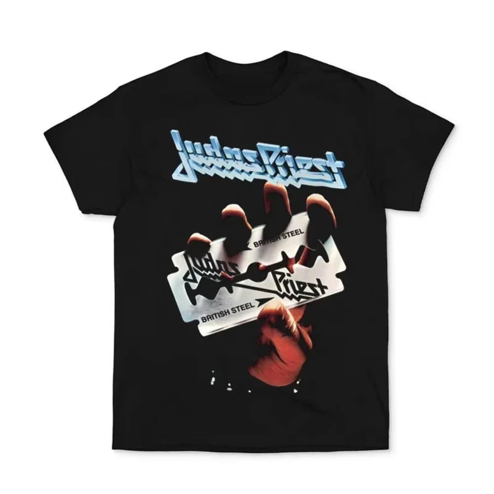 T-shirt à manches courtes de la groupe JUDAS PRIEST, vêtements de rock métallique européen et améric
