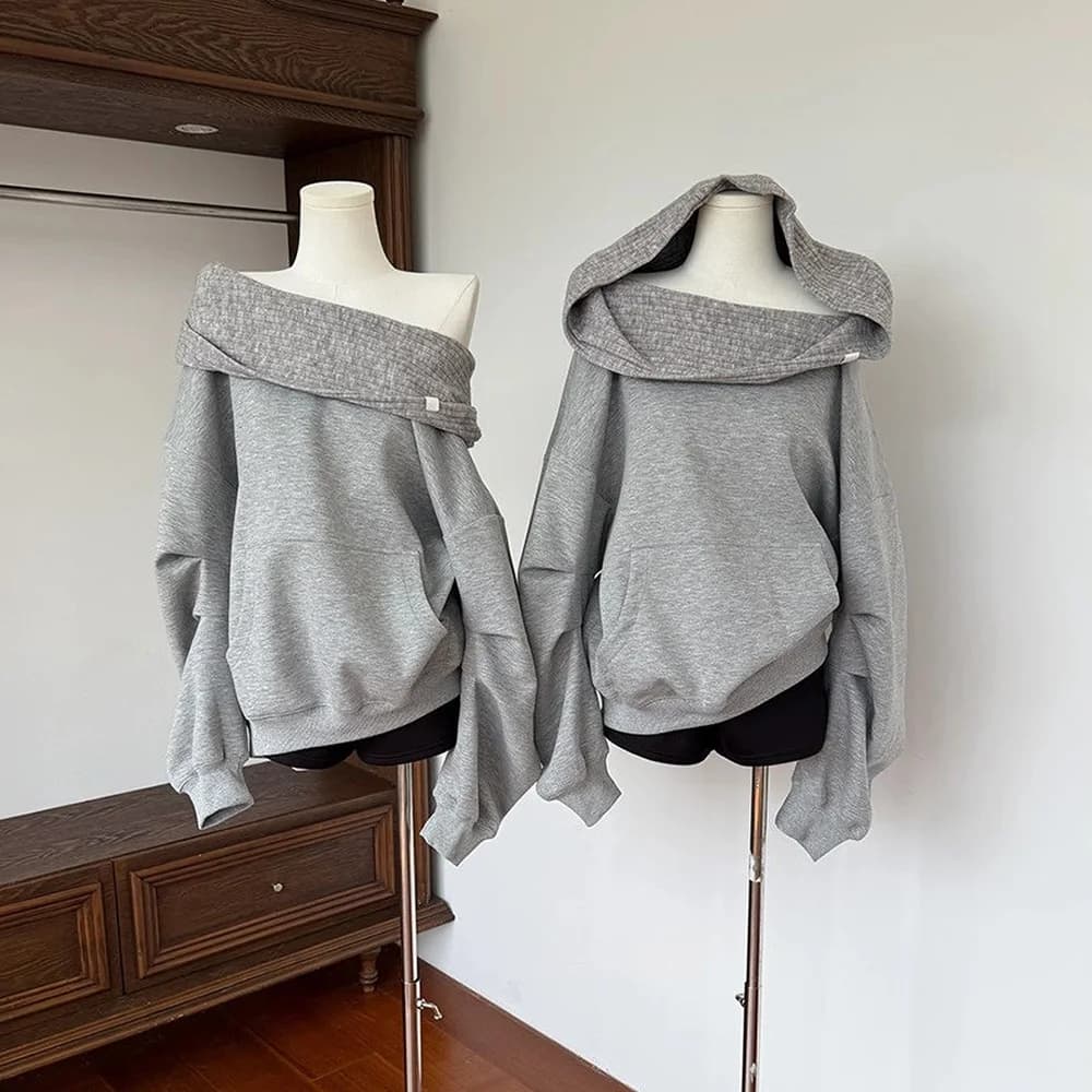 Super Dalian sweat à capuche épaules dénudées pull