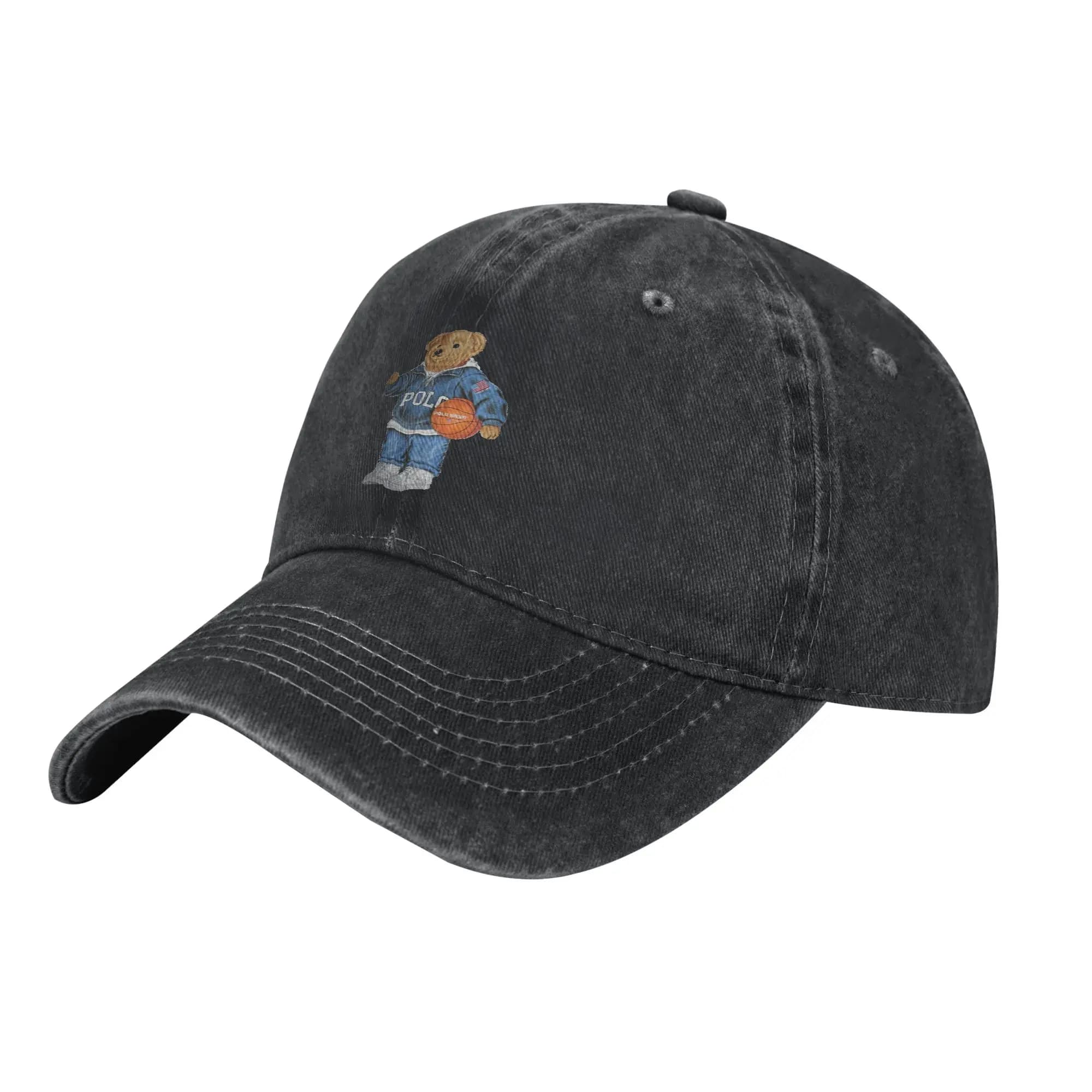 Casquette de baseball en jean personnalisée Polo Basket en coton lavé réglable