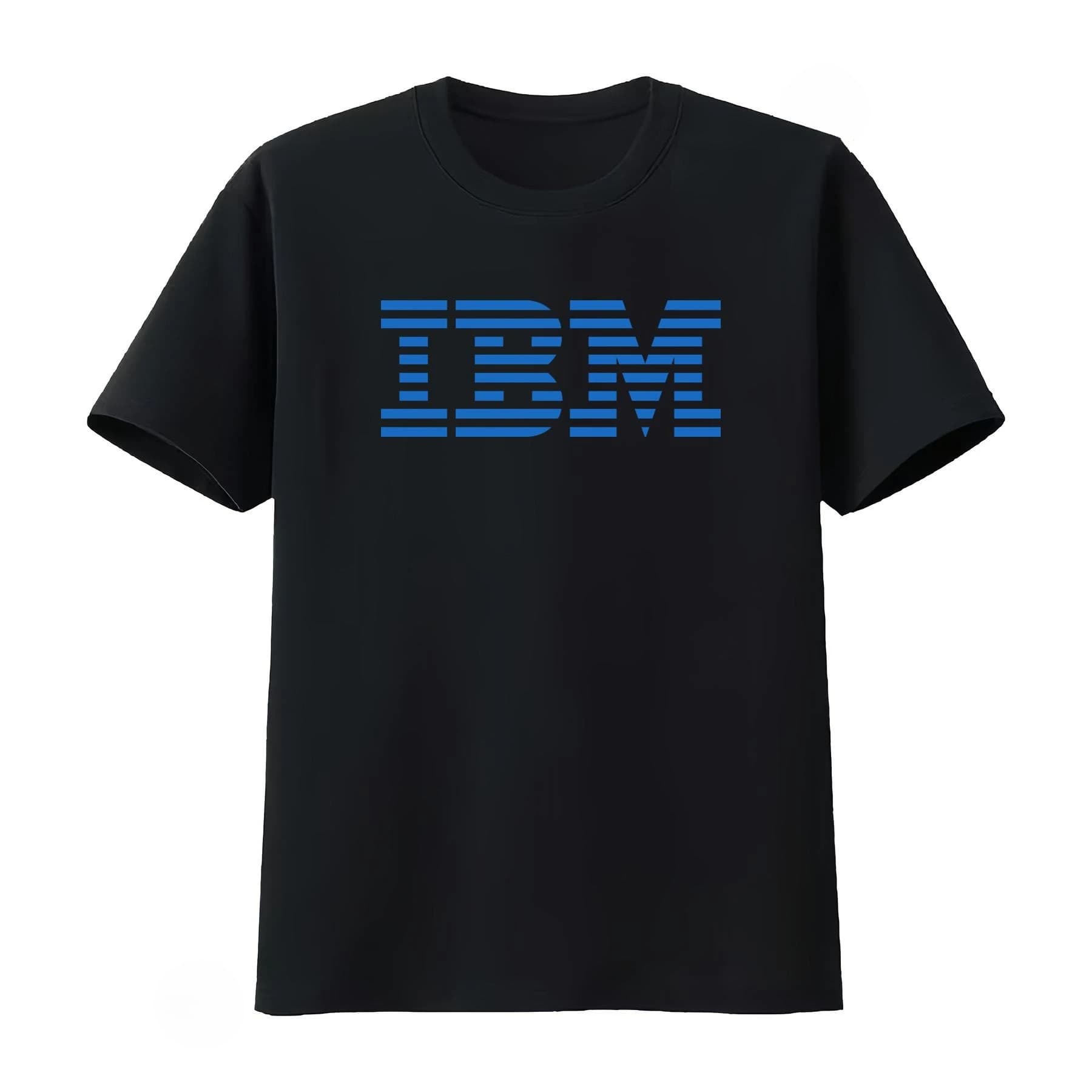 T-shirt IBM – Design élégant bleu et noir pour les passionnés de technologie – Haut décontracté polyvalent – Vêtements