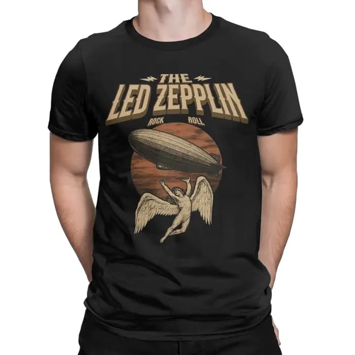 Hommes T-Shirt Led Zeppelins ange Zeppelin drôle pur coton
