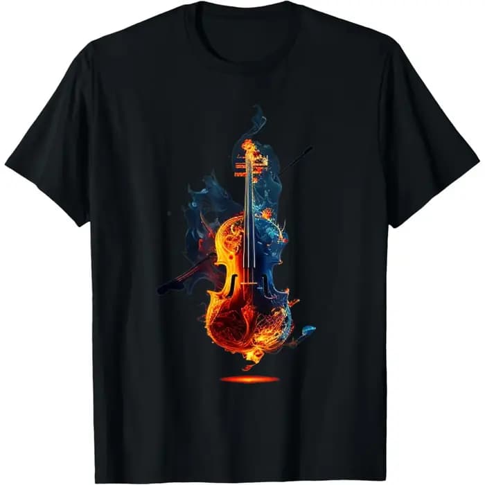T-shirts humoristiques et originaux « Violon en flamme pour une musique éclatante » pour hommes et femmes
