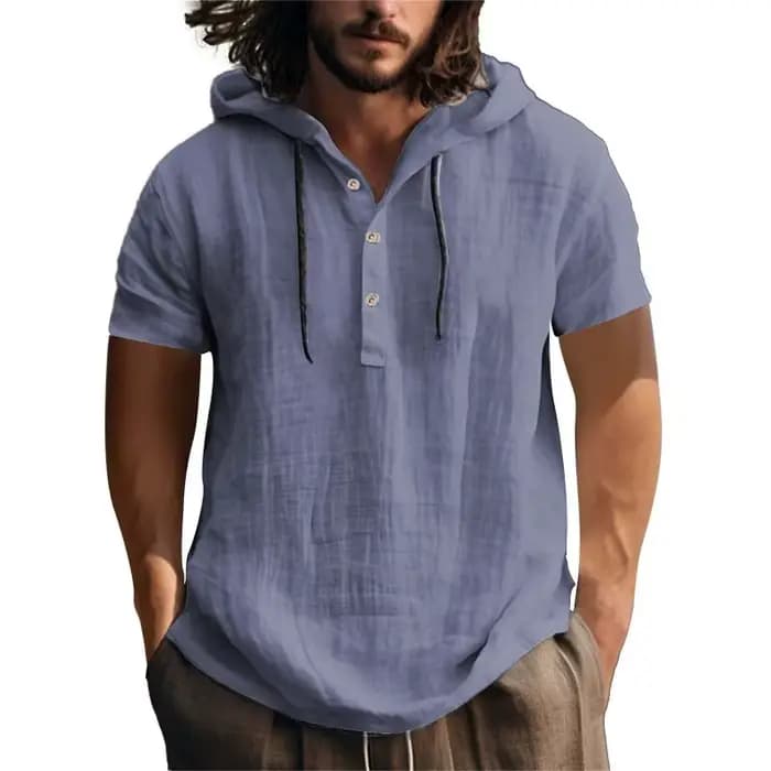 T-shirt à capuche décontracté à manches courtes