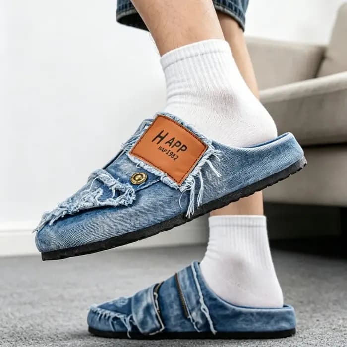 Chaussures décontractées tendance pour hommes été 2026 en toile denim bleue