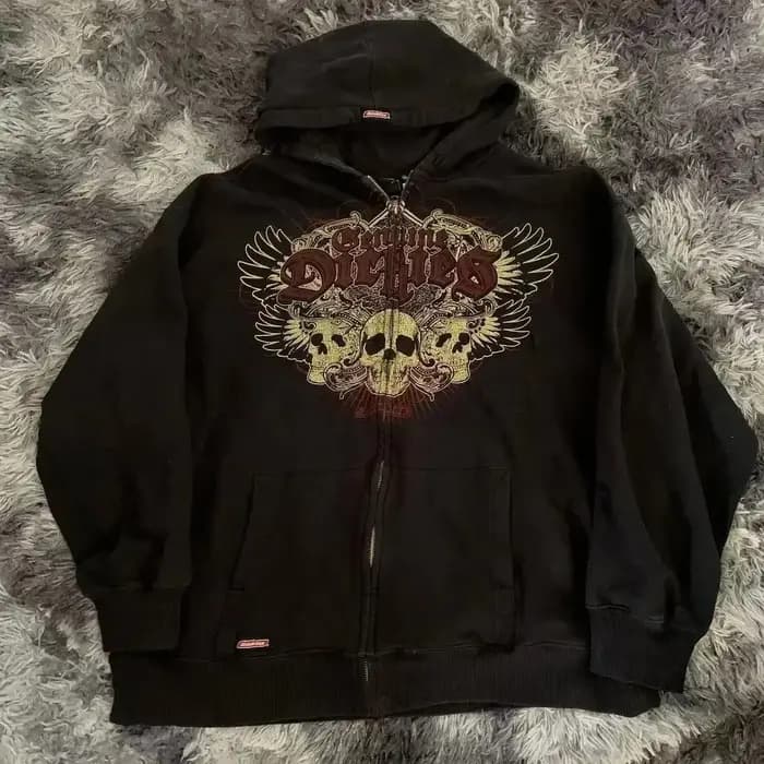 Sweat à capuche noir Super Skull Aviation pour hommes
