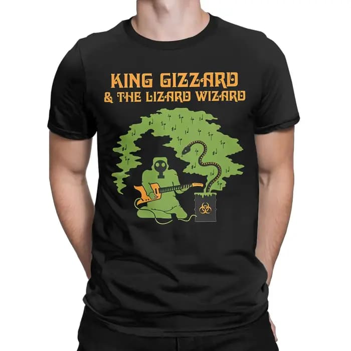 King Gizzard et le magicien lézard athènes grèce 2025 T-Shirt vêtements en coton drôle à manches courtes col rond