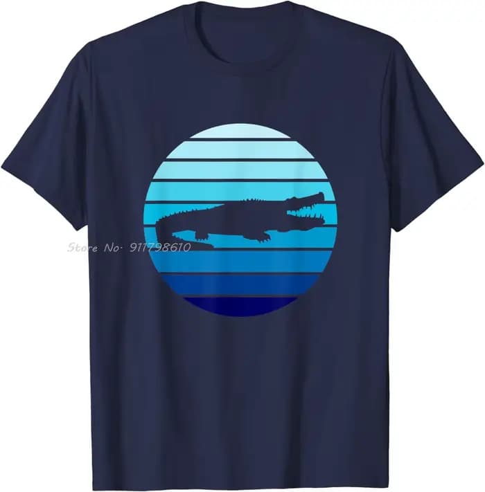 Nouveau T-shirt surdimensionné été Crocodile rétro décontracté coton