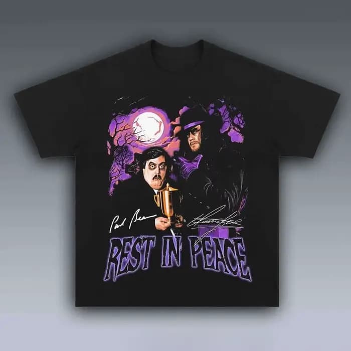 T-shirt graphique « Rest in Peace » The Undertaker & Paul Bearer pour hommes et femmes, style rétro,