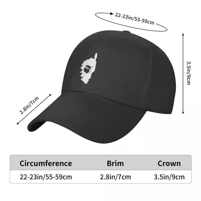 Casquette de baseball personnalisée avec carte du drapeau de Corse pour hommes et femmes
