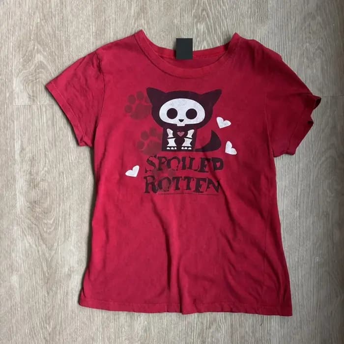 Gothique Streetwear Grunge Vintage Esthétique Femmes Lettre Imprimé Décontracté Lâche Manches Courte