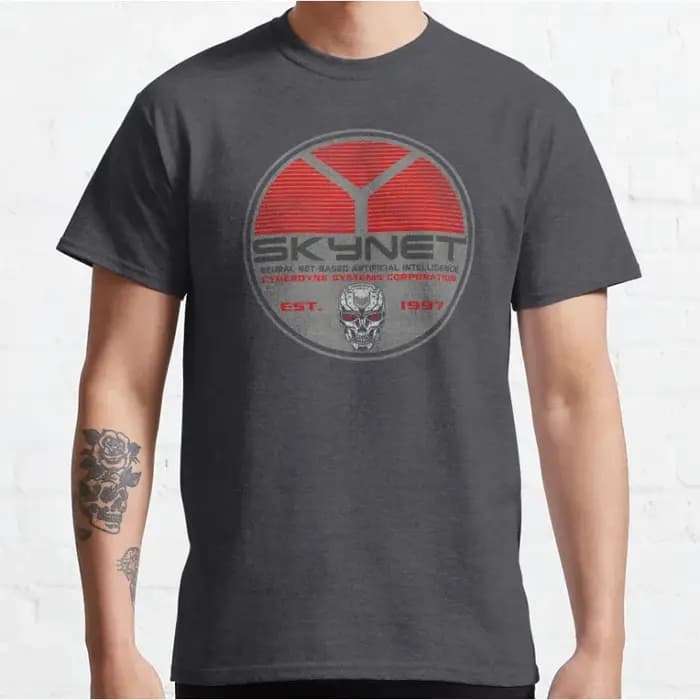 Vintage Cyberdyne Systems Skynet ovale porté Terminator graphique t-shirts 100% coton grande taille t-shirt adulte toutes tailles S-6XL