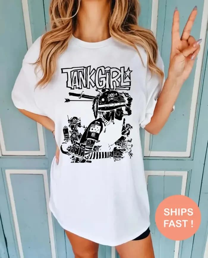 T-shirt Tank Girl, T-shirt à motifs