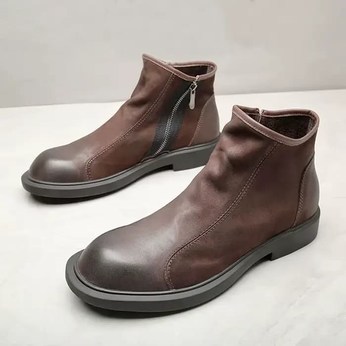 Printemps automne chaussures en cuir véritable hommes Chelsea bottes marque de mode